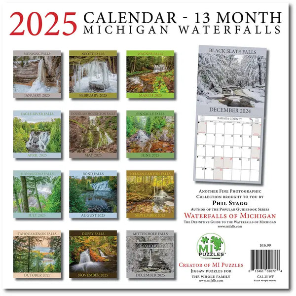 2025 Waterfalls Calendar