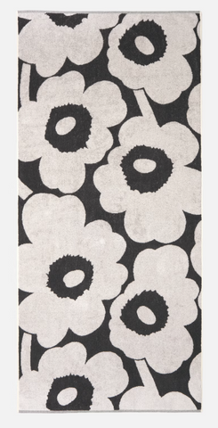 Unikko Bath Towel - Charcoal