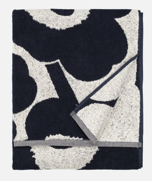 Unikko Bath Towel - Dark Blue