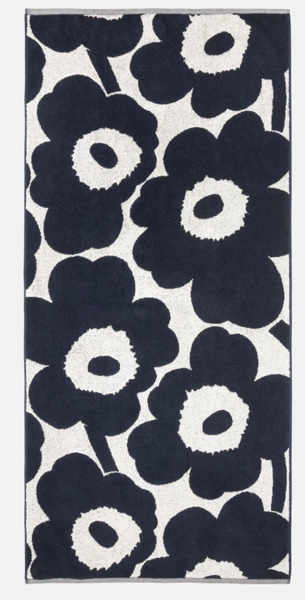 Unikko Bath Towel - Dark Blue