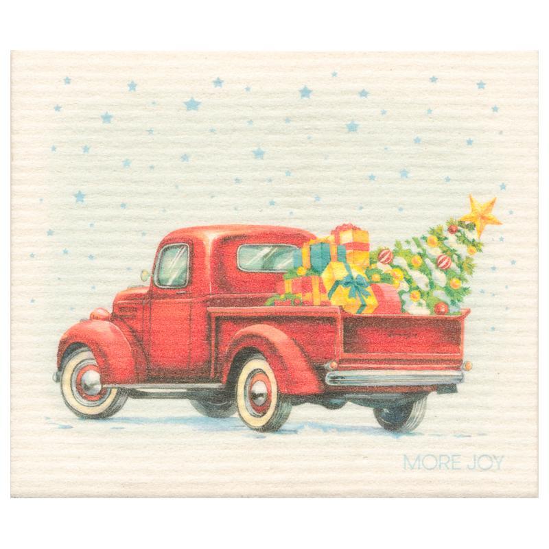 Dishcloth - Vintage Christmas Car