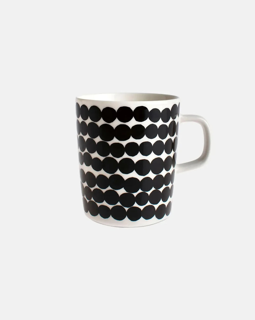 Marimekko Oiva / Räsymatto Mug - Black/White